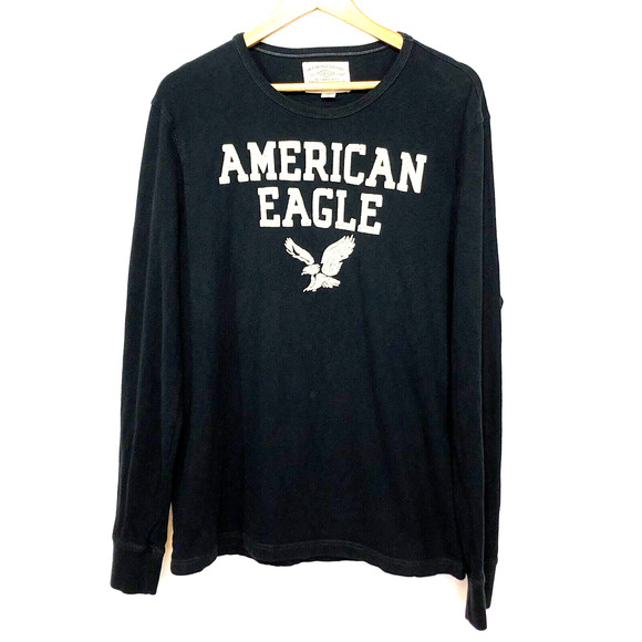 American Eagle Outfitters Mens Size Large Embroidered Logo Eagle Long Sleeve Tee - Picture 1 of 8